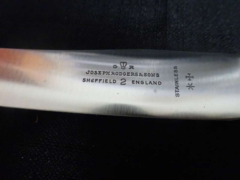 Stunning Antique Set Of Six Joseph Rodgers & Sons Backalite Handle Knives Made In England