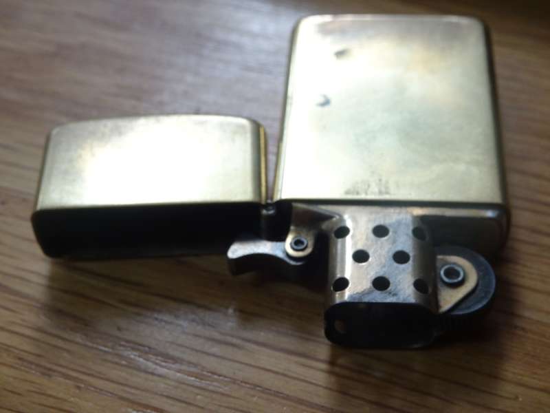 Vintage Solid Brass Zippo Pocket Lighter J 04 Bradford PA Made in USA - See Description