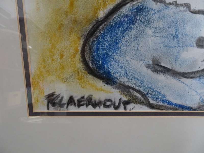 Frans Claerhout (SA 1919 - 2006) Mixed Media "Boy With Blue Cap" - Framed - In Excellent Condition