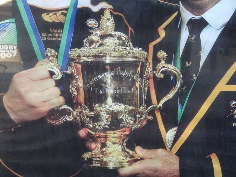 Ex-Springboks Coach Jake White And John Smit Celebrates The Winning Of 2007's World Cup Final Print