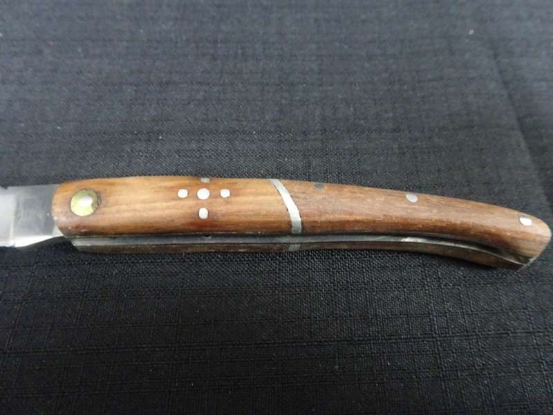 Vintage Laguiole Folding Pocket Knife With Wooden Handle