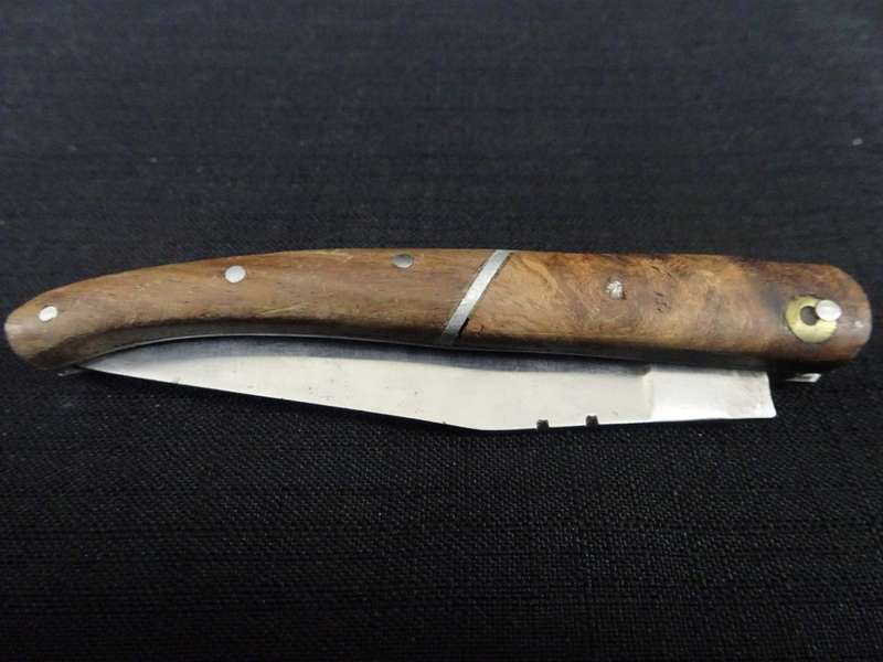 Vintage Laguiole Folding Pocket Knife With Wooden Handle