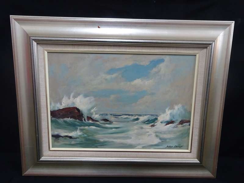 Beautiful Oil On Board "Sea Scene Plettenberg Bay" By Johan Oldert South African | 1912 - 1984