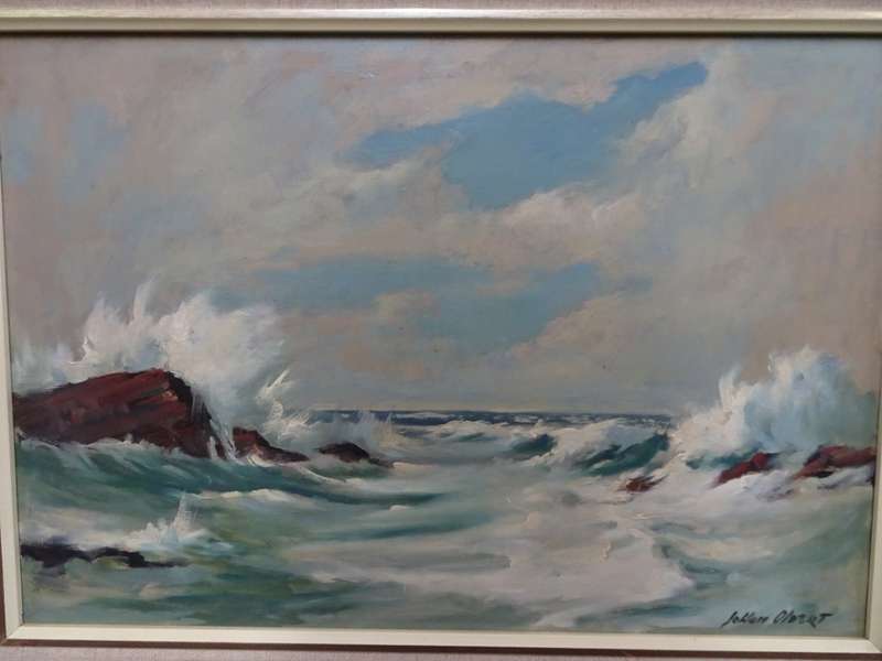 Beautiful Oil On Board "Sea Scene Plettenberg Bay" By Johan Oldert South African | 1912 - 1984