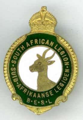1941-1952 South African Legion B.E.S.L. badge