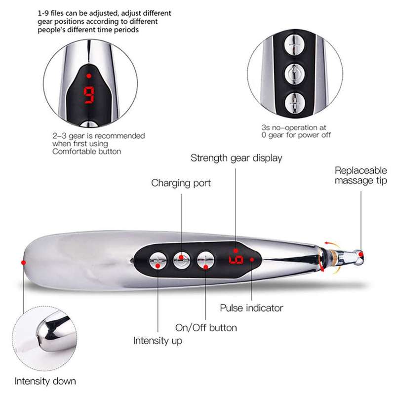 Electric Acupuncture Point Massage Pen Pain Relief Laser