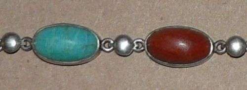 Vintage sterling silver and multi-gem bracelet