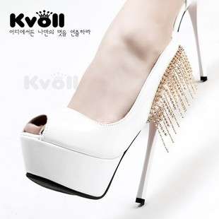 R800*** Kvoll Metal pendant high Heels black/beige high heels
