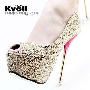 R800*** Kvoll flash card heels silver/gold/red high heels