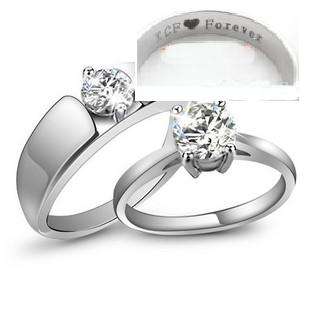 Diamonds rings + free carving names on the ring