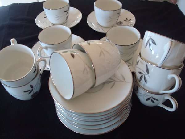 11  NORITAKE  RC  VINTAGE  " ROSAMOR"  DEMITASSE CUPS   & SAUCER S     "REDUCED"     S