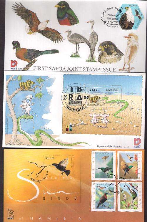 NAMIBIA FDC'S. 33 OFF.PRESTINE CONDITION.HIGH CV.AS LISTED BELOW.