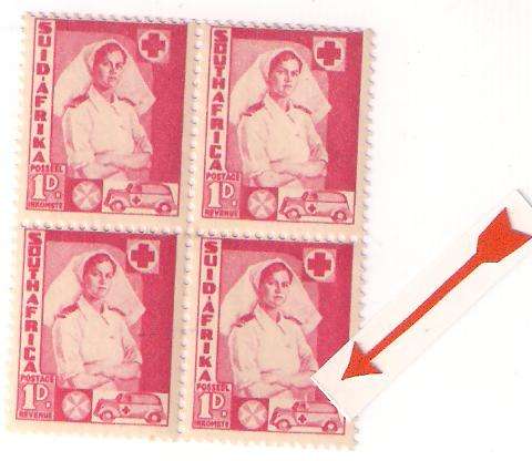 UNION OF SA.SACC 88.MINOR VARIETY "WHITE FLAG ON AMBULANCE" MM.