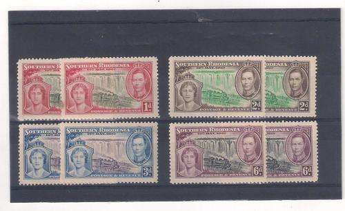S/RHODESIA  1937 CORONATION KGVI SACC 38-41. UN/MOUNTED MINT 2 SETS.