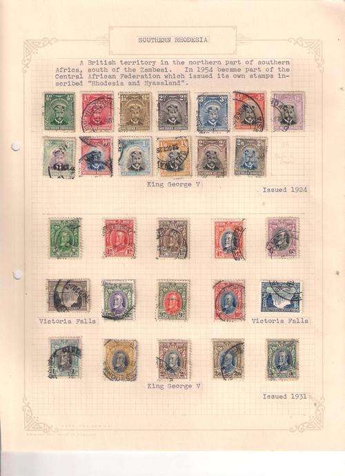 SELECTION OF USED S/RHODESIA STAMPS ON PAGES. CV+-R45OO. GOOD VALUE LOT AS PER SCANS.SELLING AS IS.