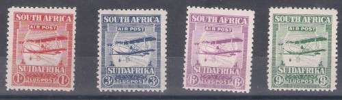 UNION OF SA.1ST AIRMAILS. SACC 25-28. U/M/MINT. " FORGERY SET.".