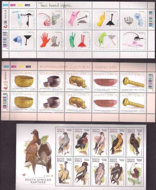 SOUTH AFRICA. SELECTION OF MINI SHEETS.U/M/MINT. (4 SCANS). GOOD FACE & CV VALUE.