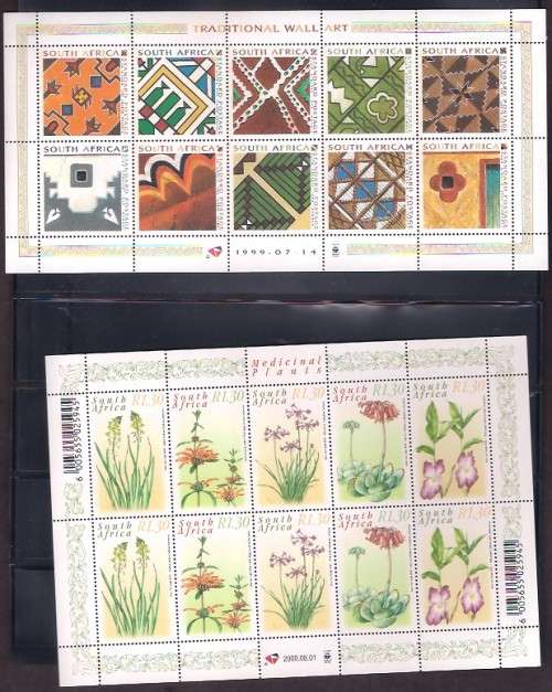 SOUTH AFRICA. SELECTION OF MINI SHEETS.U/M/MINT. (4 SCANS). GOOD FACE & CV VALUE.