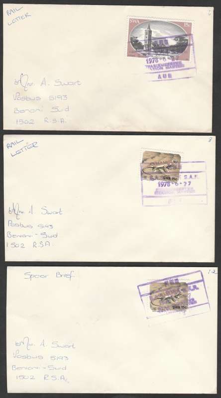 SELECTION OF S.W.A. RAIL LETTERS/SPOOR BRIEF AS PER SCANS. LOVELY ITEMS.