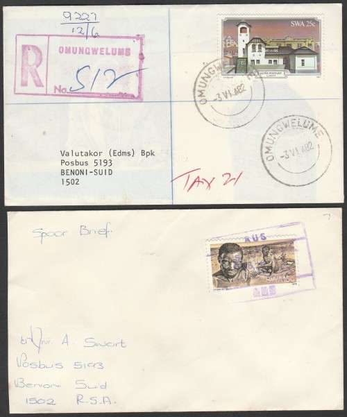SELECTION OF S.W.A. RAIL LETTERS/SPOOR BRIEF AS PER SCANS. LOVELY ITEMS.