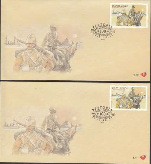 RSA 1999 COMMEMORATION OF ANGLO-BOER WAR. SELECTION OF DATE STAMP CARDS, BOOKLET, FDCS ETC.