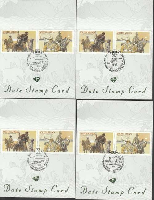 RSA 1999 COMMEMORATION OF ANGLO-BOER WAR. SELECTION OF DATE STAMP CARDS, BOOKLET, FDCS ETC.