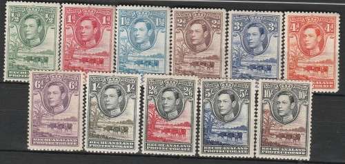 BRITISH BECHUANALAND 1938 KGVI MMINT SET OF (X11) STAMPS SACC 113-123 MMINT CV FOR UMM R2181