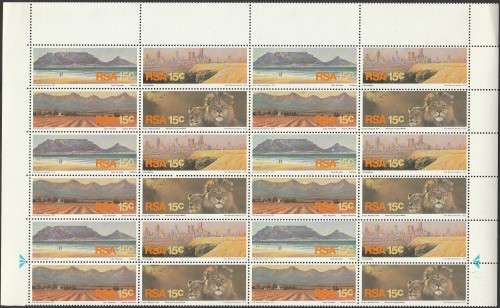 RSA 1975 TOURISM IN SA SETENANT A AND B CONTROL BLOCKS, PART SHEET. AS PER SCANS. GOOD VALUE.