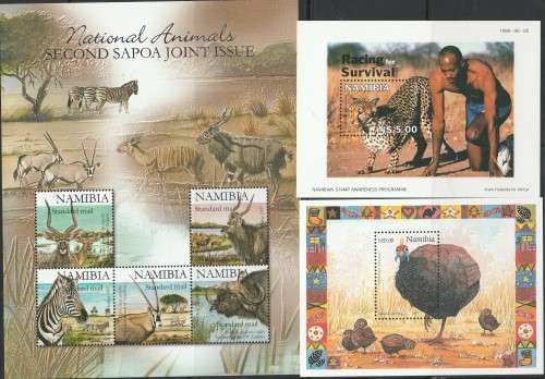 NAMIBIA SELECTION OF UMM AND CTO MINI SHEETS. AS PER SCANS. GOOD VALUE.
