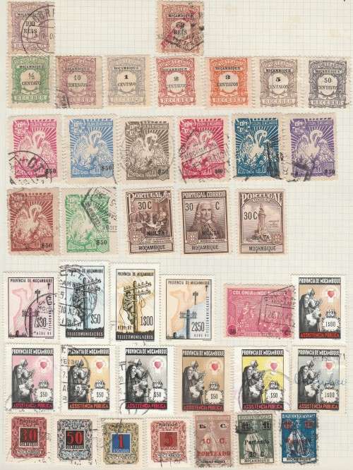 MOZAMBIQUE MINT AND USED LOT MOUNTED ON PAGES. AS PER SCAN. GOOD VALUE LOT.