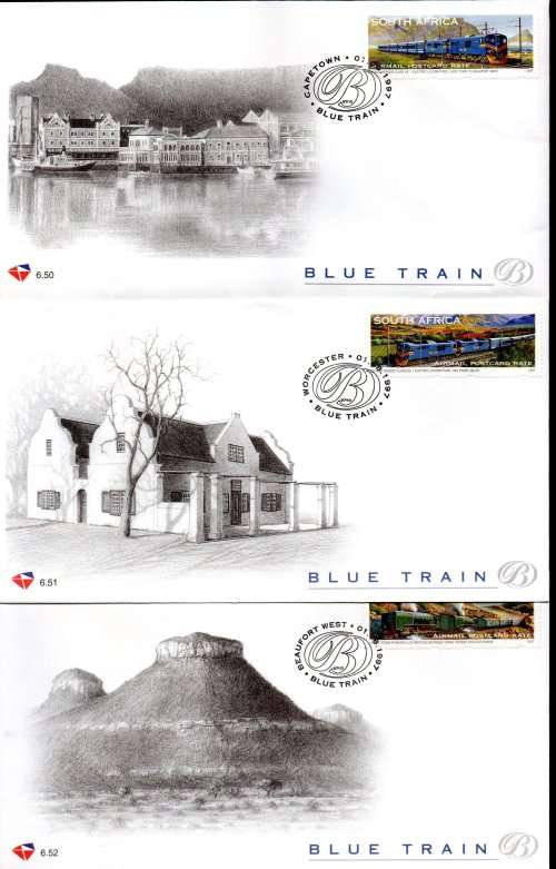 RSA BLUE TRAIN LOT OF FDCs (X2 SETS OF) + TWO BOOKLETS (CTO AND MINT). AS LISTED. GREAT VALUE.