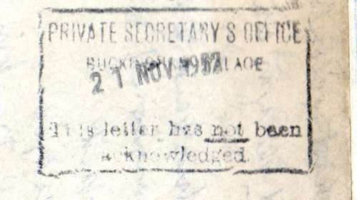 UNION 1952 AIR LETTER ADDRESSED TO `HER MOST PRECIOUS MAJESTY` QEII. NICE CACHET, SLOGAN ETC. NICE.