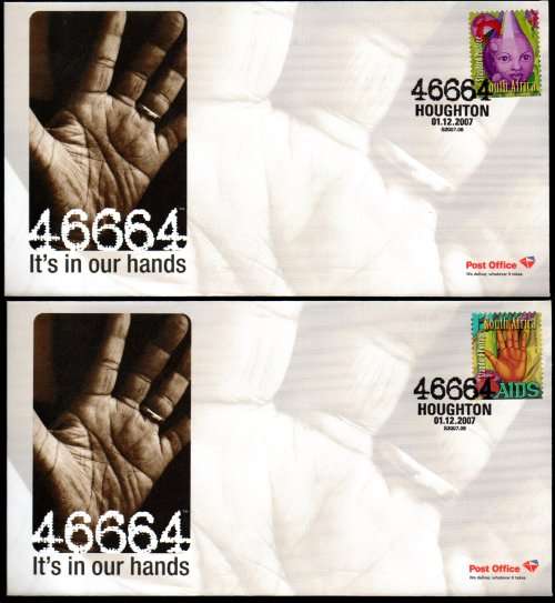 RSA MANDELA 46664 HOUGHTON 01.12.2007 SET OF (X10) COVERS. CLEAN. SCARCE.