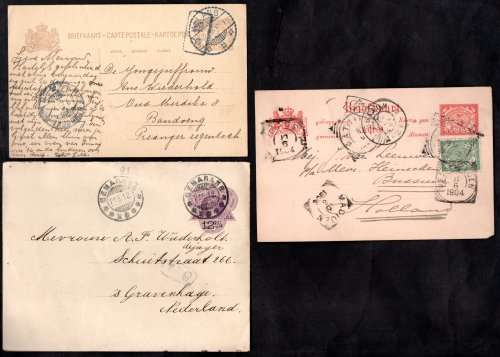NETHERLANDS INDIES SELECTION OF USED LETTER CARDS + ODD UNUSED LETTER/POSTCARD. AS PER SCANS.