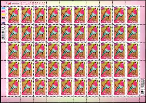 RSA 7TH DEF COLOURFUL SA R2 FULL SHEET UMM CC1312a. DD 07.12.2007. SCARCE. `CARTER` PRINT.