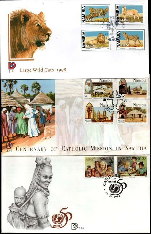 NAMIBIA CLEARANCE LOT OF (X41) FDCs. AS PER SCANS. GOOD VALUE LOT.