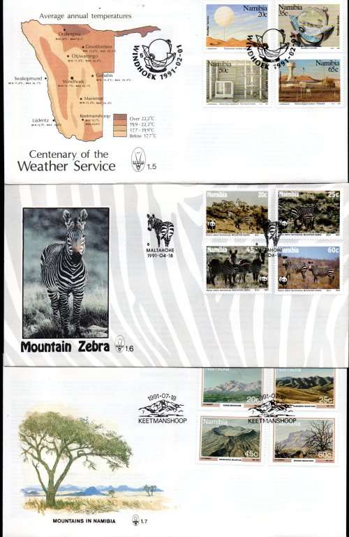 NAMIBIA CLEARANCE LOT OF (X41) FDCs. AS PER SCANS. GOOD VALUE LOT.