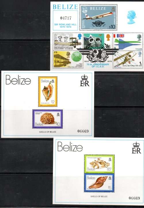 BELIZE SELECTION OF MINT MINI SHEETS. AS PER SCANS. LOVELY ITEMS.