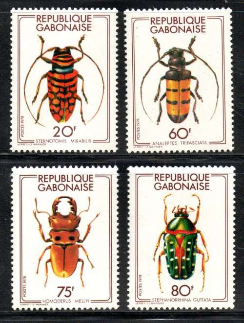 GABON 1978 BEETLES UMM SET OF (X4). SG651/4. AS PER SCANS. GOOD VALUE SET.