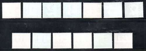 GB 1970-75 DECIMAL ISSUE POSTAGE DUE SET OF (X13) UMM. AS PER SCANS. SGD77/89. CV GBP 40. LOVELY SET