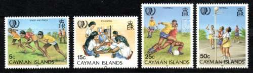 CAYMAN ISLANDS 1985 INTERNATIONAL YOUTH YEAR UMM SET OF (X4). AS PER SCANS. SG613-6. NICE SET.