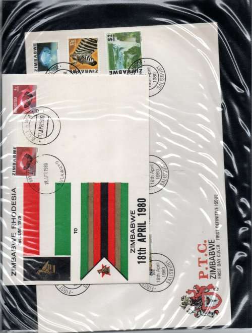 IDEAL RING BINDER WITH ZIMBABWE FDCs (MANY DUPLICATED) ETC. AS PER (X30) SCANS. NB: PLEASE READ!