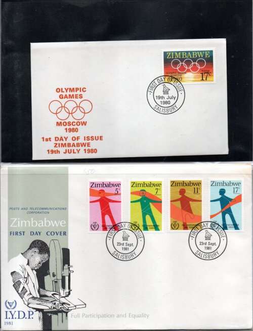 IDEAL RING BINDER WITH ZIMBABWE FDCs (MANY DUPLICATED) ETC. AS PER (X30) SCANS. NB: PLEASE READ!