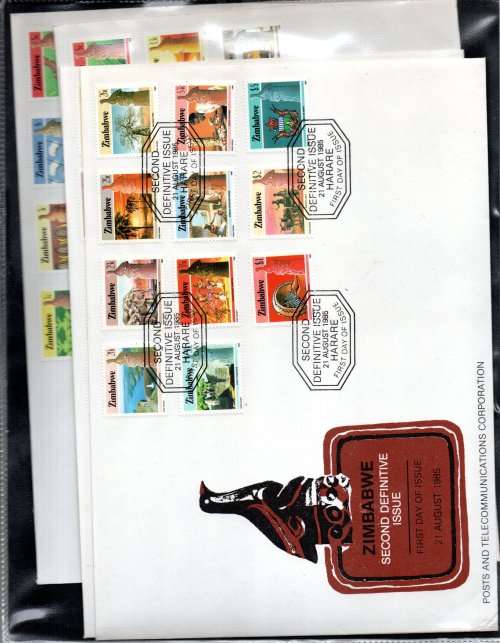 IDEAL RING BINDER WITH ZIMBABWE FDCs (MANY DUPLICATED) ETC. AS PER (X30) SCANS. NB: PLEASE READ!