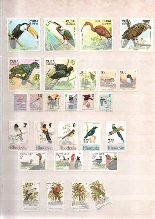 LIGHTHOUSE ALBUM 2ND HAND WITH WORLD BIRD STAMPS (MINT, USED ETC). AS PER (X22) SCANS. NB: PLS READ!