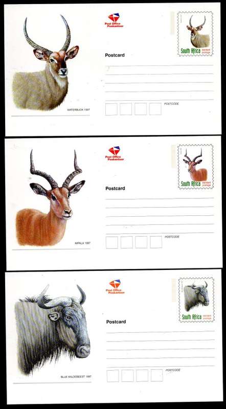 RSA 1997 (X2) SETS OF (X5) `BUCK HEADS` POSTCARDS UNUSED. AS PER SCANS. LOVELY LOT.