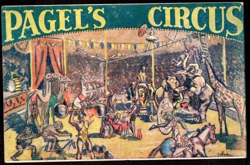 UNION 1941 PAGEL`S CIRCUS USED POSTCARD. AS PER SCANS. LOVELY ITEM.