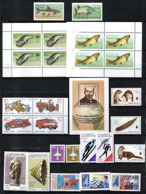 EAST GERMANY (DDR) CLEARANCE OF UMM SINGLES, MINI SHEETS ETC. AS PER (X5) SCANS. NICE LOT.