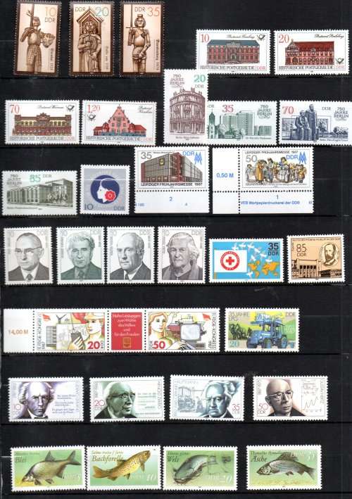 EAST GERMANY (DDR) CLEARANCE OF UMM SINGLES, MINI SHEETS ETC. AS PER (X5) SCANS. NICE LOT.