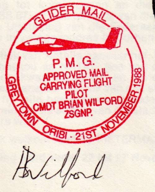 RSA 1987/8 NATIONAL PHILATELIC EXHIBITION (X2) SIGNED COVERS. GLIDER MAIL ETC. AS PER SCANS.